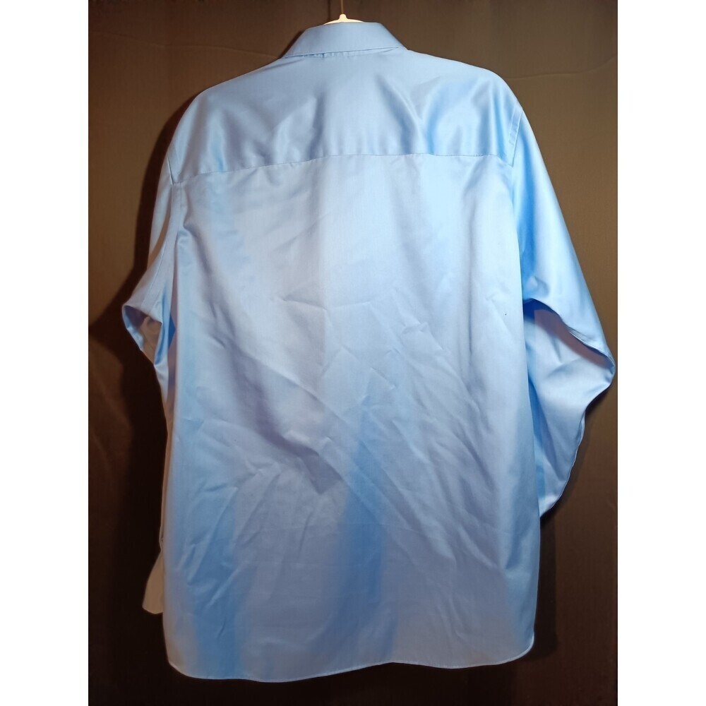 Kenneth Cole New York Men's Shirt Size 15 34/35 Non-Iron Blue Button Up Formal - Picture 4 of 4